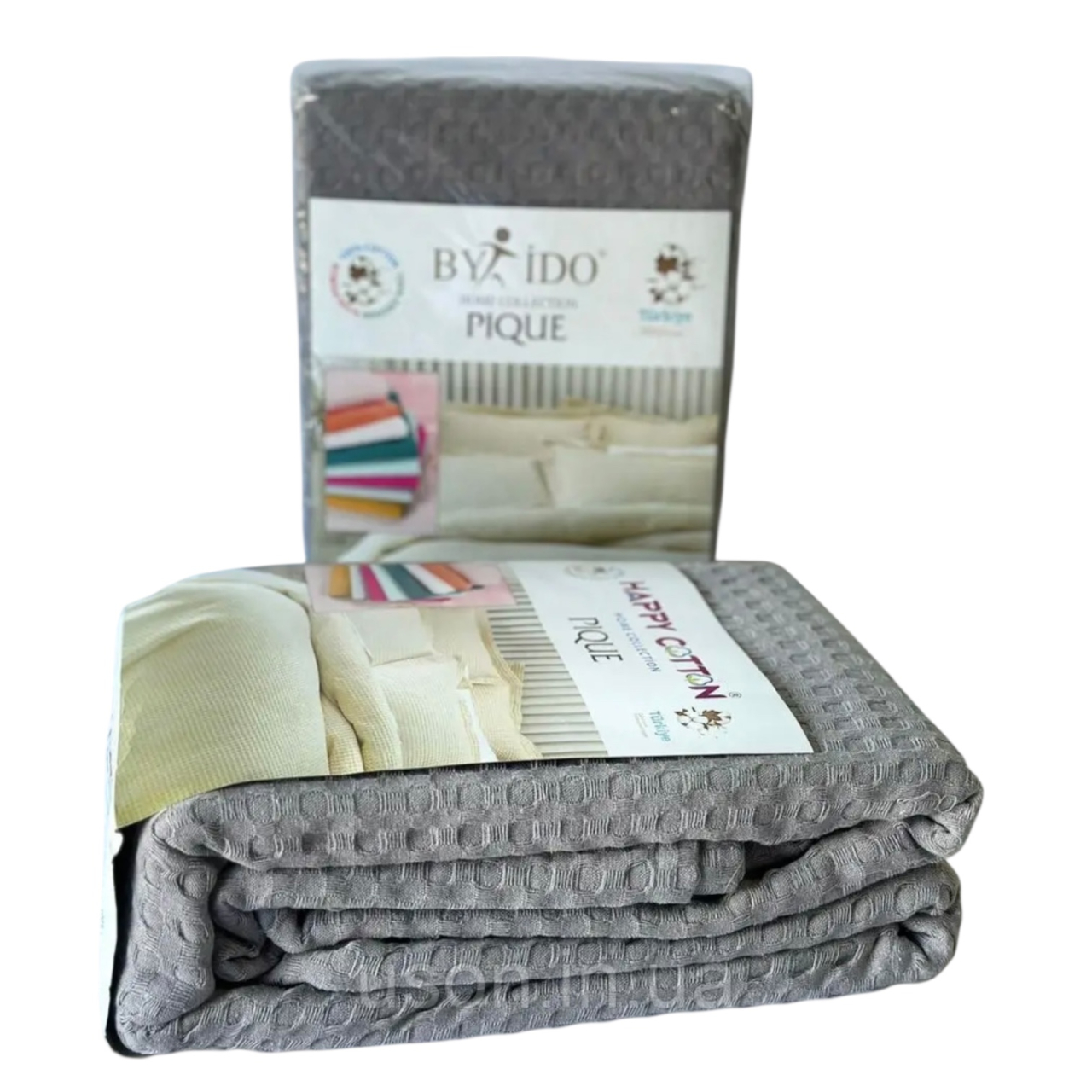 Cuvertura de pat bumbac, 200x240 cm, Gri [2]