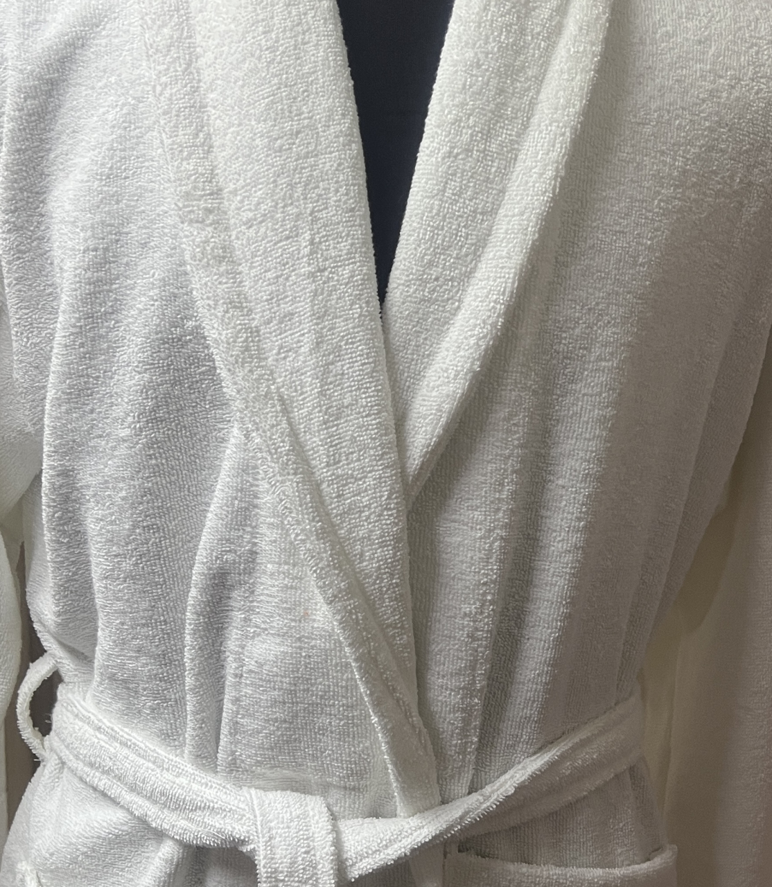 Halat de baie, bumbac 100%, Alb, XL [2]