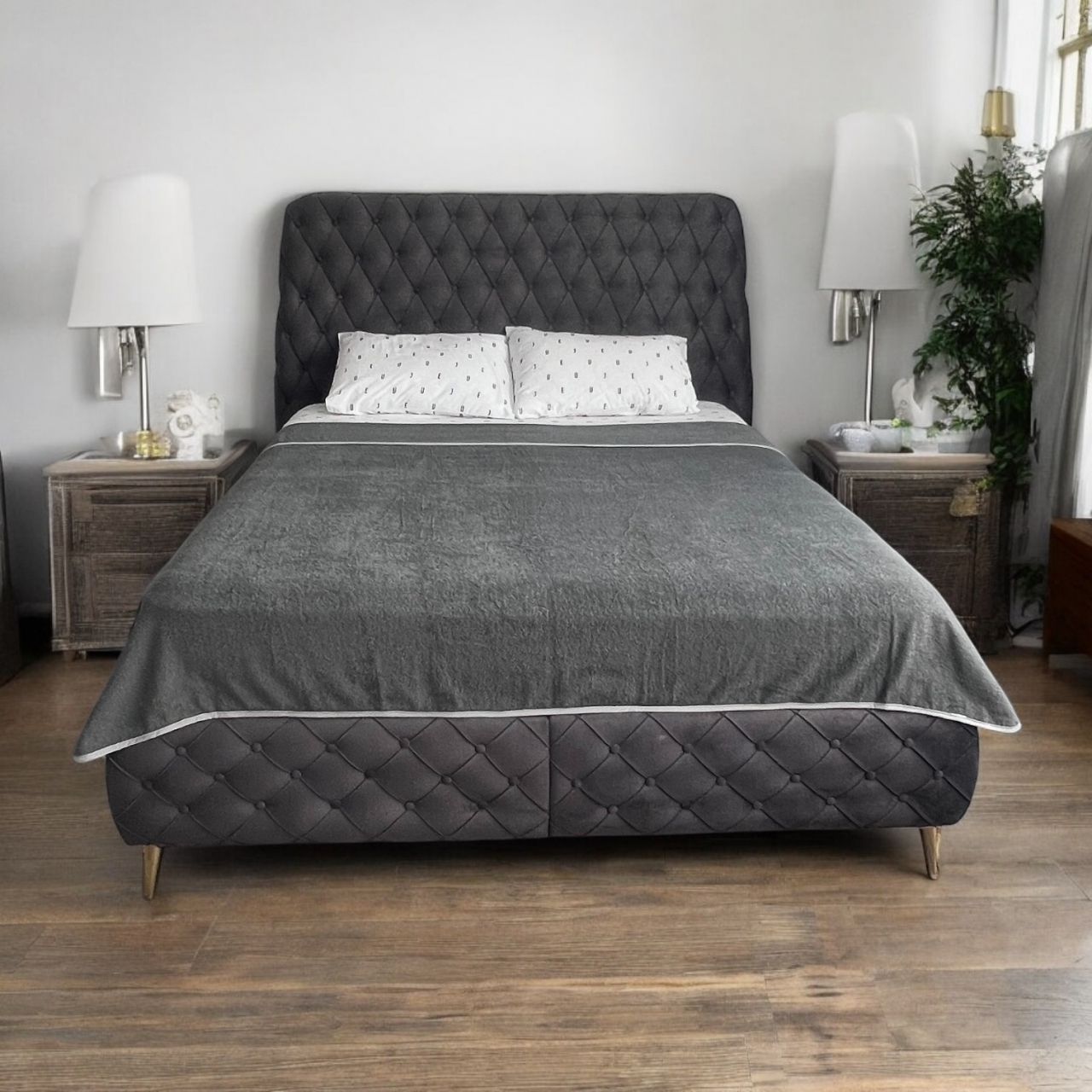 Prosop de pat/plaja 160 X 200 cm, bumbac, Gri petrol [5]