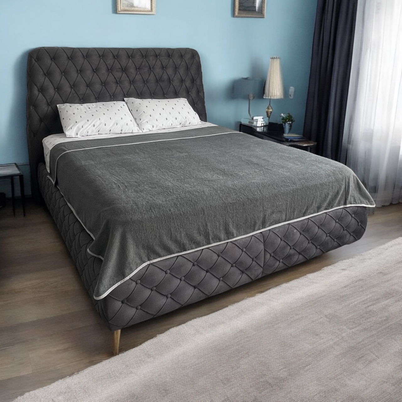 Prosop de pat/plaja 160 X 200 cm, bumbac, Gri petrol [2]