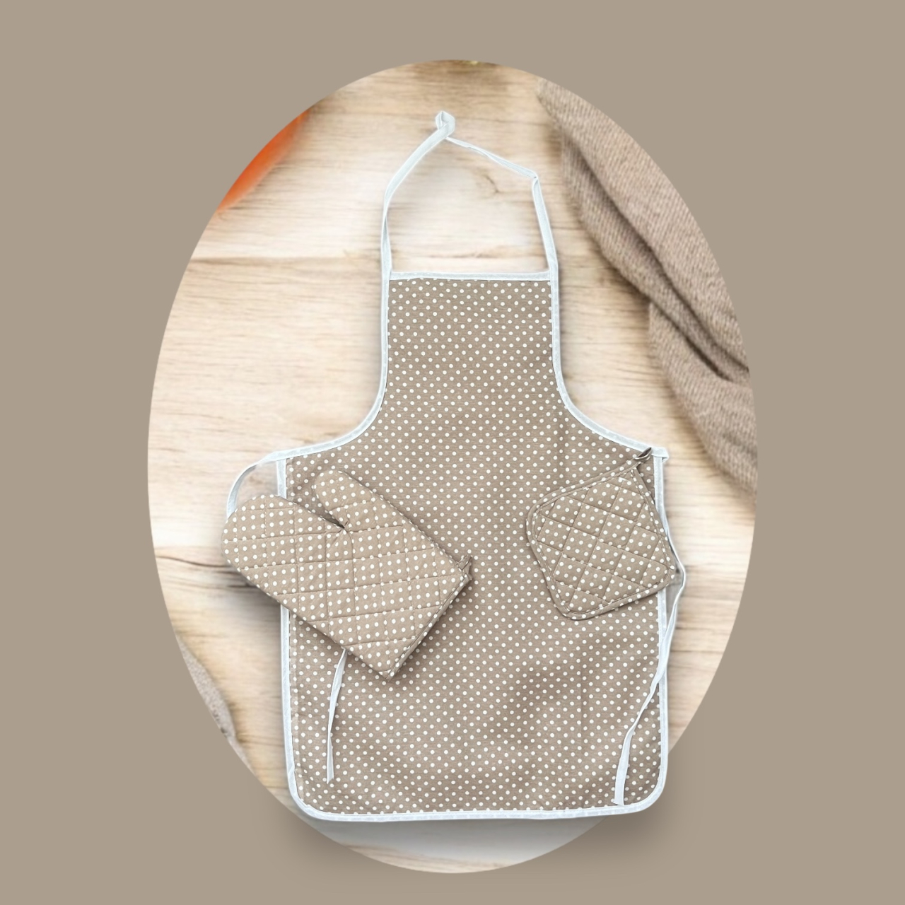 Sort de bucatarie 3 piese, impermeabil, Crem [1]