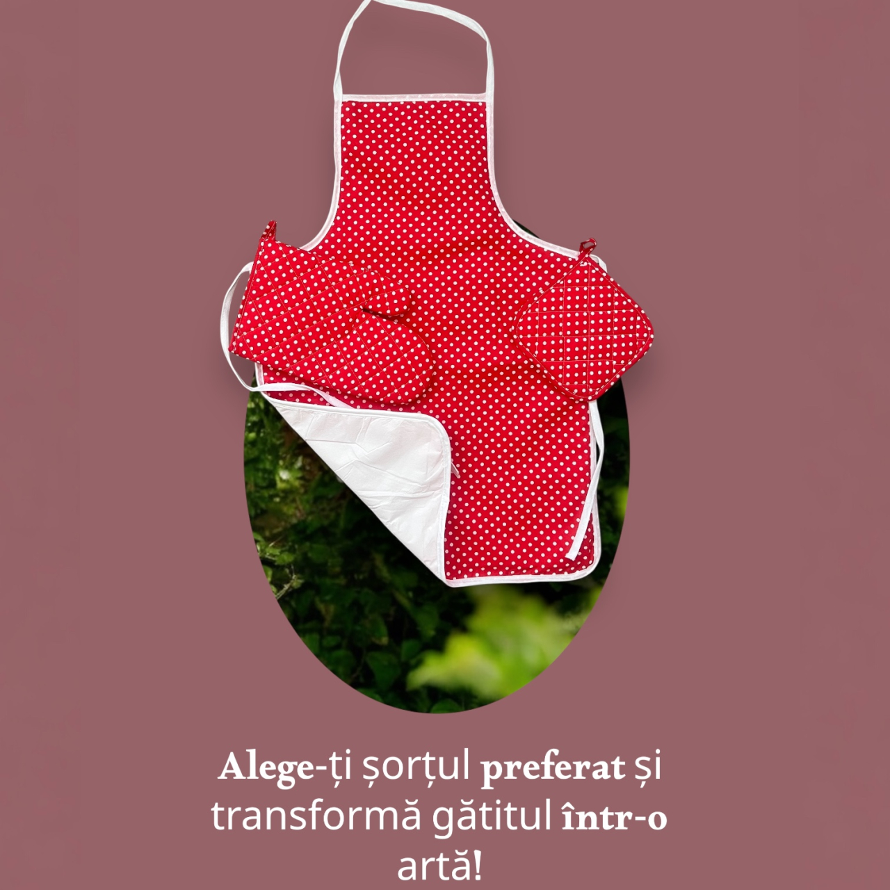 Sort de bucatarie 3 piese, impermeabil, Rosu [1]