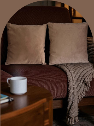 Perne - Fete de perne - Set 2 fete perna 42 x 42 cm, material catifea, Maro