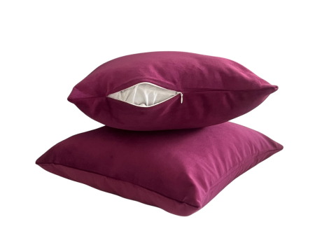 Set 2 fete perna 42 x 42 cm, material catifea, Mov [2]