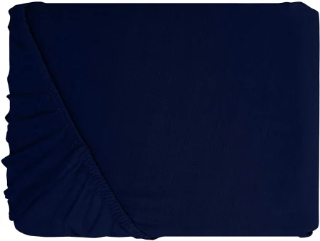 Cearceaf cu elastic, bumbac jersey, 100 x 200 x 25 cm, Albastru inchis [3]