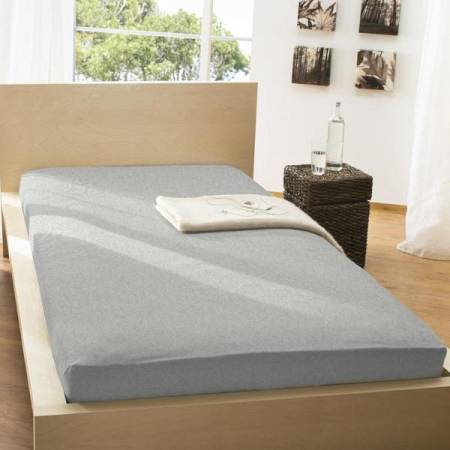 Cearceaf cu elastic, bumbac jersey, 100 x 200 x 25 cm, Gri [4]