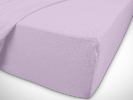 Cearceaf cu elastic, bumbac jersey, 100 x 200 x 25 cm, Mov [2]