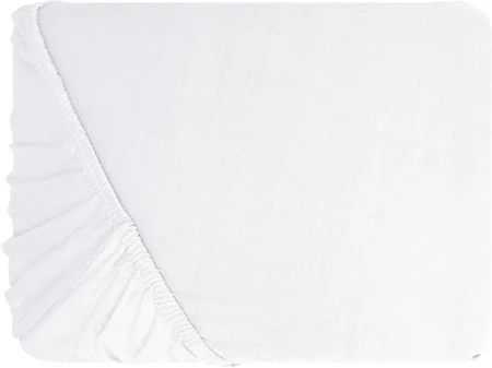 Cearceaf cu elastic, bumbac jersey, 120 x 200 x 25 cm, Alb [2]