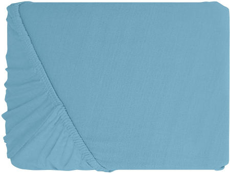Cearceaf de pat cu elastic - Cearceaf cu elastic, bumbac jersey, 120 x 200 x 25 cm, Albastru deschis