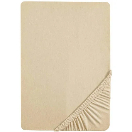 Cearceaf cu elastic, bumbac jersey, 120 x 200 x 25 cm, Crem [2]