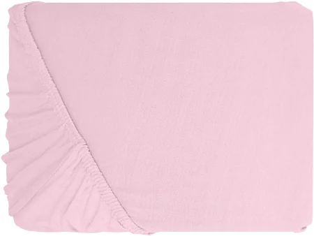 Cearceaf de pat cu elastic - Cearceaf cu elastic, bumbac jersey, 120 x 200 x 25 cm, Roz