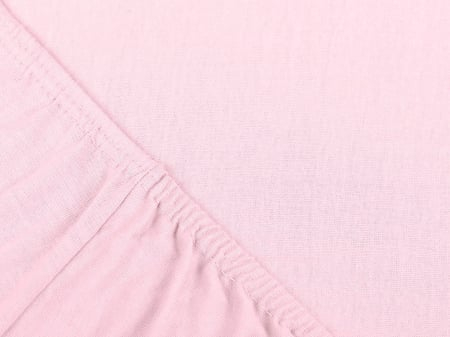 Cearceaf cu elastic, bumbac jersey, 120 x 200 x 25 cm, Roz [2]