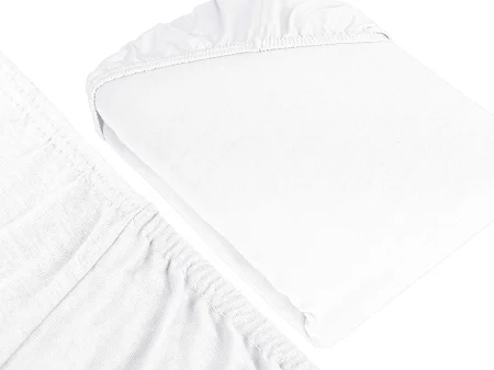 Cearceaf cu elastic, bumbac jersey, 200 x 200 x 25 cm, Alb [2]