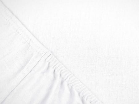 Cearceaf cu elastic, bumbac jersey, 200 x 200 x 25 cm, Alb [3]