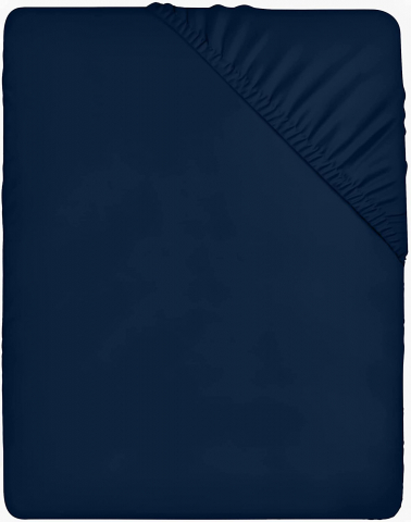 Cearceaf cu elastic, bumbac jersey, 200 x 200 x 25 cm, Albastru inchis [4]
