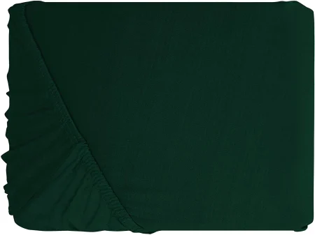 Cearceaf de pat cu elastic - Cearceaf cu elastic, bumbac jersey, 200 x 200 x 25 cm, Verde inchis