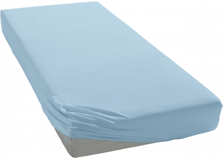 Cearceaf cu elastic, bumbac jersey, 200 x 220 x 25 cm, Albastru deschis [3]