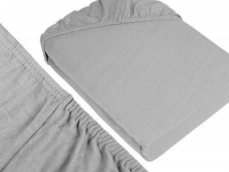 Cearceaf cu elastic, bumbac jersey, 200 x 220 x 25 cm, Gri [3]