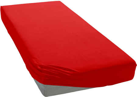 Cearceaf de pat cu elastic - Cearceaf cu elastic, bumbac jersey, 200 x 220 x 25 cm, Rosu
