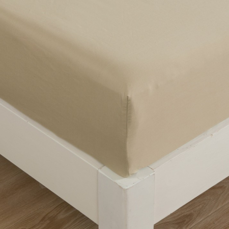 Cearceaf cu elastic, bumbac jersey, 140 x 200 x 25 cm, Crem [3]