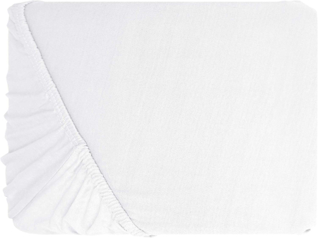 Cearceaf cu elastic, bumbac jersey, 140 x 200 x 25 cm, Alb [1]