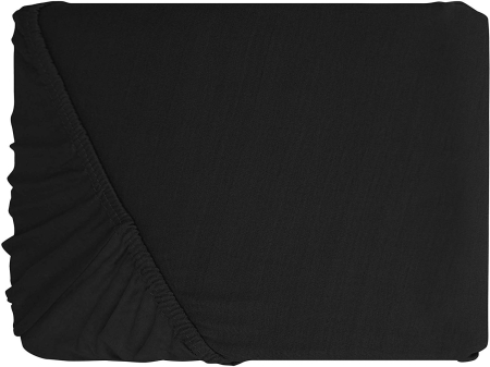 Cearceaf cu elastic, bumbac jersey, 140 x 200 x 25 cm, Negru [1]