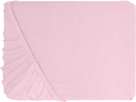 Cearceaf de pat cu elastic - Cearceaf cu elastic, bumbac jersey, 140 x 200 x 25 cm, Roz