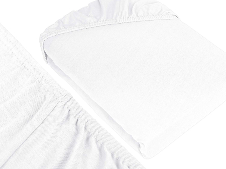 Cearceaf cu elastic, bumbac jersey, 160 x 200 x 25 cm, Alb [1]