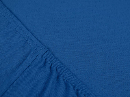 Cearceaf cu elastic, bumbac jersey, 160 x 200 x 25 cm, Albastru [1]