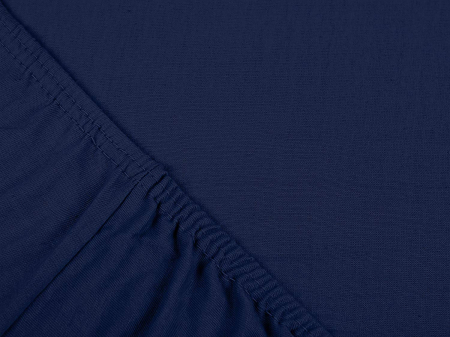 Cearceaf cu elastic, bumbac jersey, 160 x 200 x 25 cm, Bleumarin [4]