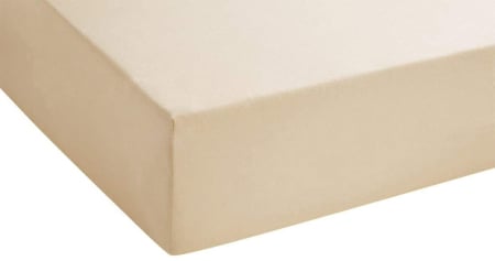 Cearceaf cu elastic, bumbac jersey, 160 x 200 x 25 cm, Crem [2]