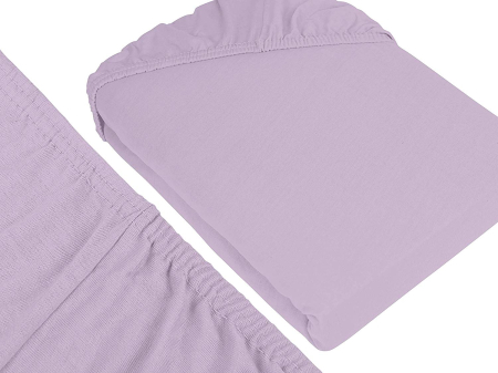 Cearceaf cu elastic, bumbac jersey, 160 x 200 x 25 cm, Mov [1]