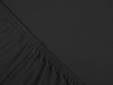 Cearceaf cu elastic, bumbac jersey, 160 x 200 x 25 cm, Negru [3]