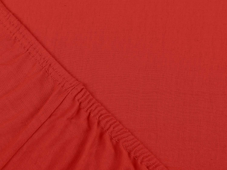 Cearceaf cu elastic, bumbac jersey, 160 x 200 x 25 cm, Rosu [3]