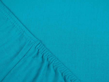 Cearceaf cu elastic, bumbac jersey, 160 x 200 x 25 cm, Turcoaz [2]