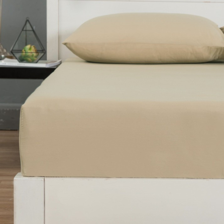 Cearceaf cu elastic, bumbac jersey, 180 x 200 x 25 cm, Crem [2]