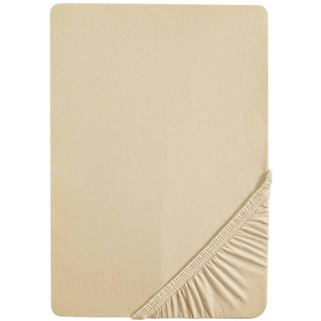 Cearceaf cu elastic, bumbac jersey, 180 x 200 x 25 cm, Crem [1]