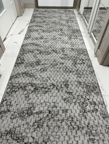 Covoare baie, living, camera, bucatarie - Covor antiderapant Modern 80 x 200 cm, Gri albastrui