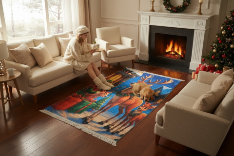 Covor mocheta CRACIUN antiderapant Digital 3 D, 60 X 110 CM [1]