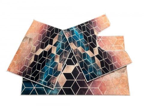 Covoare baie, living, camera, bucatarie - Covoras Baie Set 3 Piese, Antiderapant, 100X60, 50X60, 50X60 cm