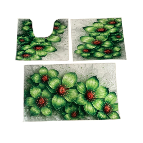 Covoare baie, living, camera, bucatarie - Covoras Baie Set 3 Piese, Antiderapant, 100X60, 50X60, 50X60 cm