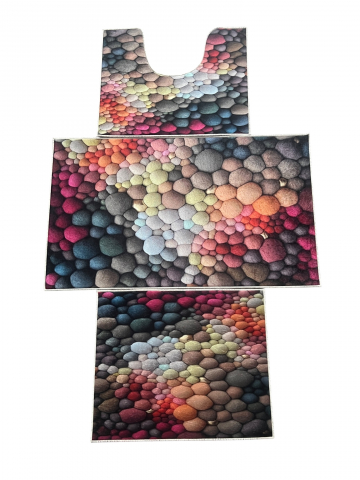 Covoras Baie Set 3 Piese, Antiderapant, 100X60, 50X60, 50X60 cm [3]