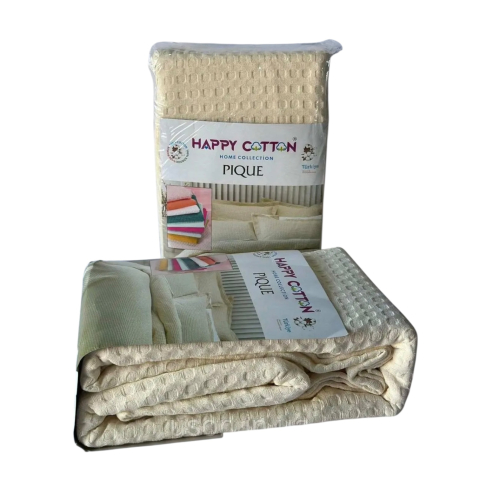 Cuvertura de pat bumbac, 200x240 cm, Crem [1]