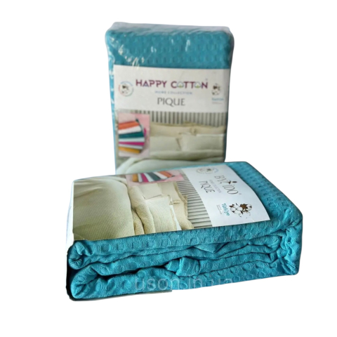 Cuvertura de pat bumbac, 200x240 cm, Turcoaz [1]