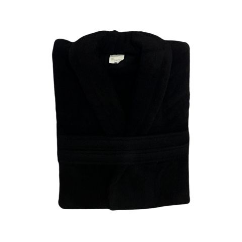 Halat de baie, bumbac 100%, Negru, XL [1]