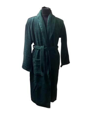 Halate de baie - Halat de baie, bumbac 100%, Verde inchis, L