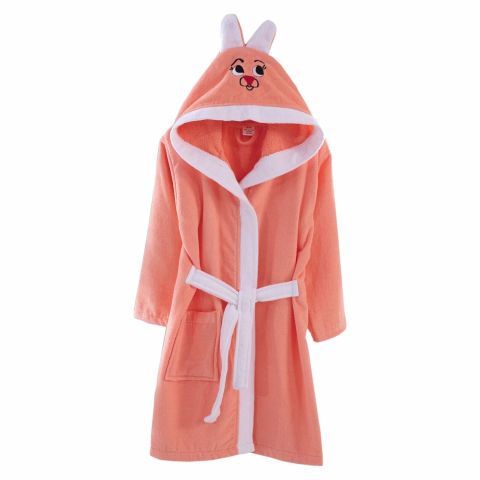 Halate si prosoape pentru copii - Halat de baie copii, bumbac 100%, 4-5 ani, Portocaliu