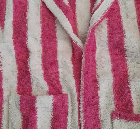 Halat de baie copii, bumbac 100%, 6 - 8 ani, Alb/roz [2]