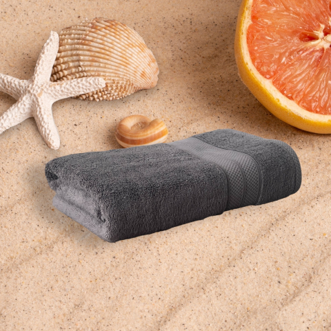 Prosop de baie, 70 x 140 cm, Gri, bumbac, 650gr/mp [5]