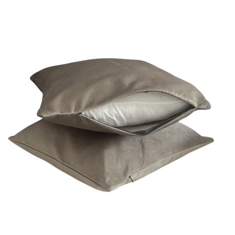 Set 2 fete perna 42 x 42 cm, material catifea, Gri [1]